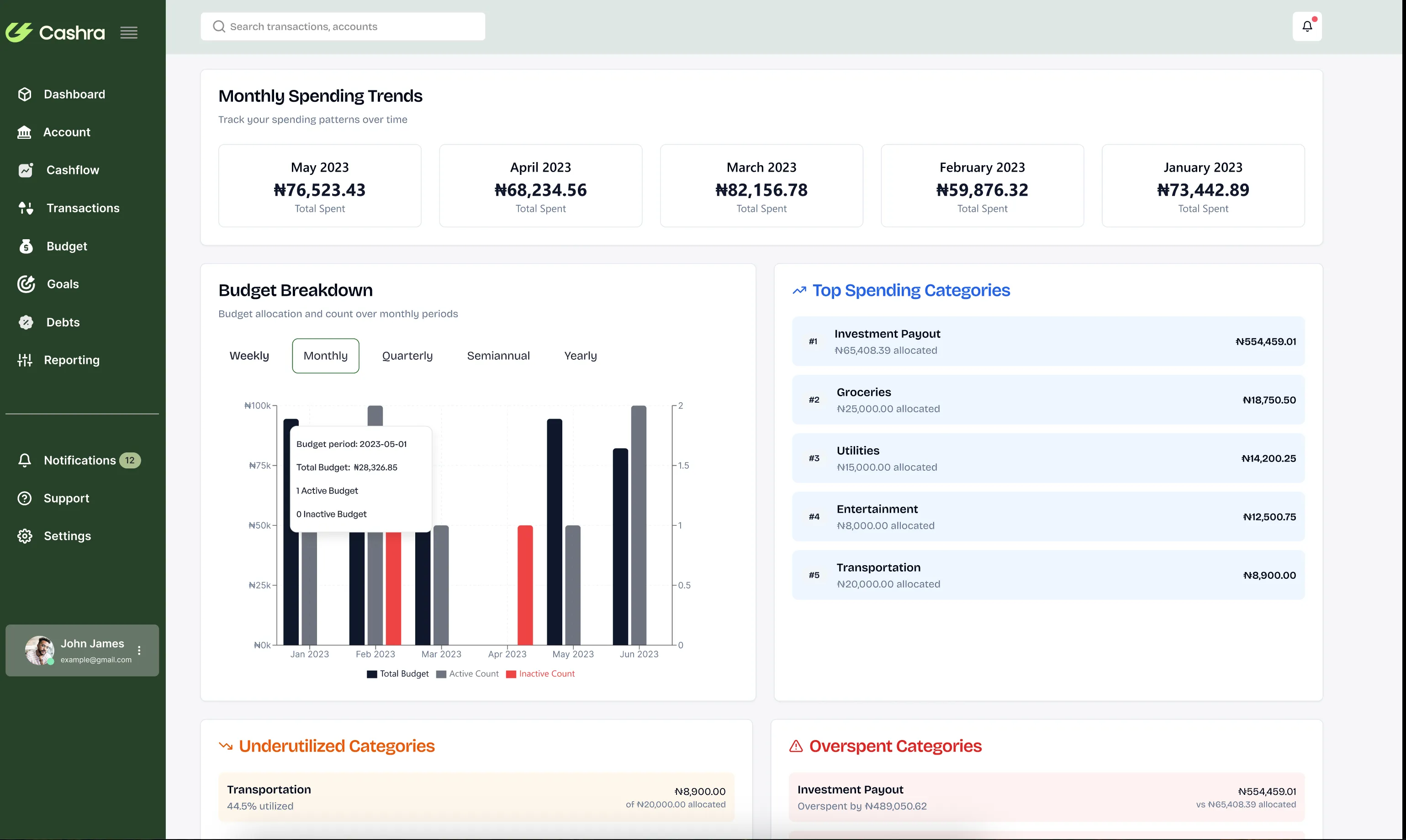 Budgeting Dashboard